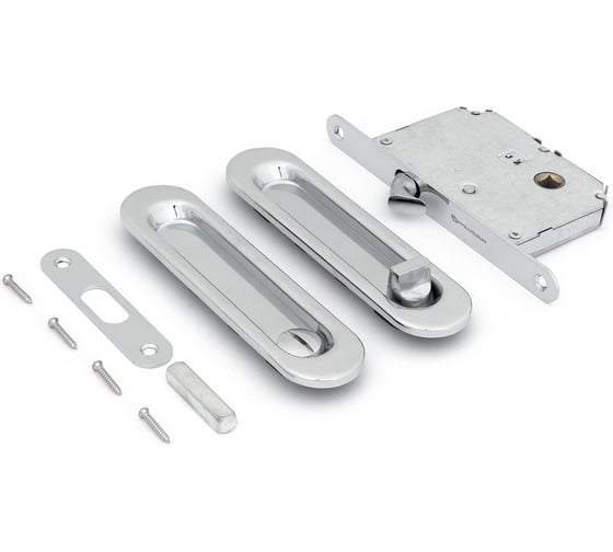 Ручка с замком для раздвижных дверей Palladium 01 BK CP 11944