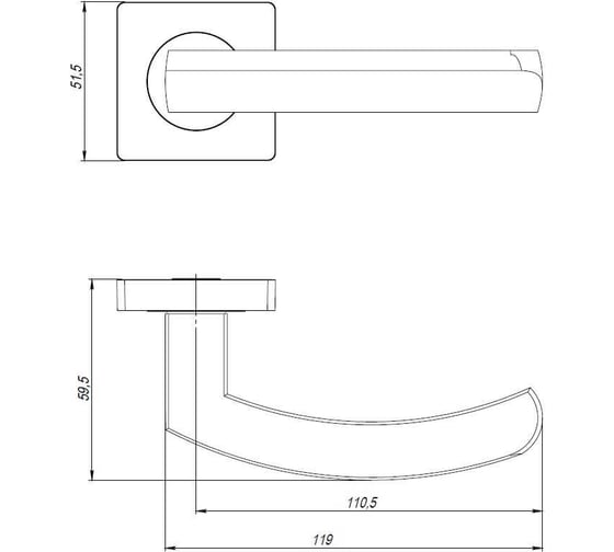 Раздельная ручка AJAX K.JK51.SIGMA (SIGMA JK) BL-24 черный 47677