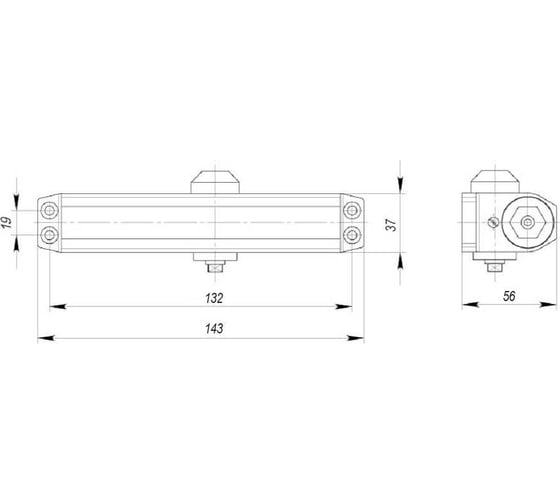 Дверной доводчик Ajax DCTR15-60 (TDR-60) 15-60 кг AL алюминий 47555