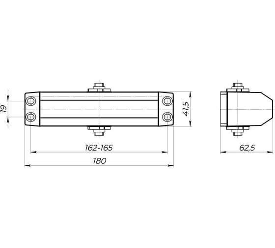 Дверной доводчик Ajax DCTR80-140 (TDR-140) 80-140 кг AL алюминий 47559