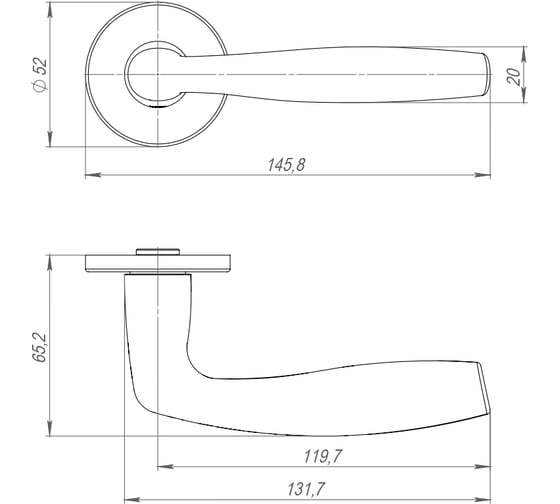 Раздельная ручка PUNTO R.ARC.R52.FORTUNA SSG-39 сатинированный золото 47167