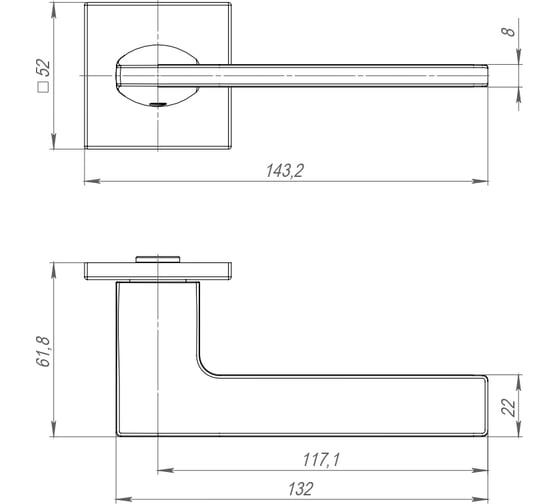 Раздельная ручка PUNTO K.ARC.Q52.MAIN BL-24 черный 47099