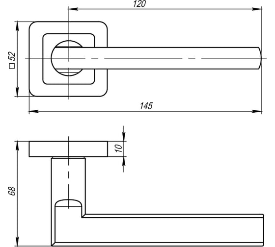 Раздельная ручка PUNTO K.QR52.PLUTON (PLUTON QR) BL-24 черный 47567