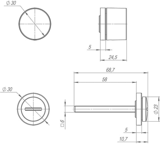 Поворотная ручка ARMADILLO BK6.R.ART30 BL-26 черный 46759