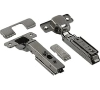 Петля GTV SOLID PRO накладная, самозакрывающаяся, регулировка в 3 плоскостях, прямая планка CLIPON, черная, без еврошурупа ZM-DCHCB09-3DBEO-20