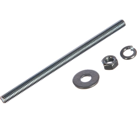 Шпилька DIN976 М6x100 ЕВРОПАРТНЕР в комплекте гайки DIN934 шайбы DIN 9021 и DIN127 2 шт. 12 0603 2