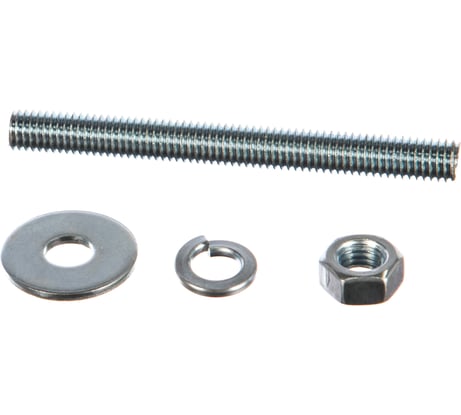 Шпилька DIN976 М8x80 ЕВРОПАРТНЕР в комплекте гайки DIN934 шайбы DIN 9021 и DIN127 Zn 2 шт. 12 0610 2