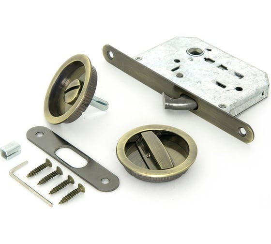 Ручка с замком для раздвижных дверей Palladium 03 BK AB 11947