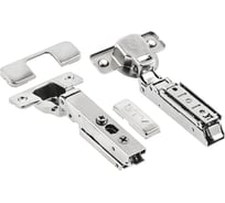 Петля GTV SOLID PRO накладная, самозакрывающаяся, регулировка в 3 плоскостях, с ответной планкой H-0 CLIPON, без еврошурупа ZM-DCHCB09-3DBEO