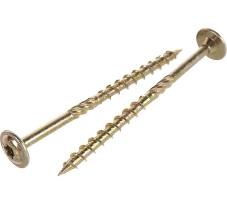 Шуруп Rusconnect CT 06090 с/нарез. д/дерева, прессшайба 6х90 100 шт. Желтый цинк 320609