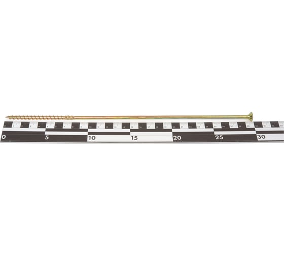 Шуруп Rusconnect CS 06300 с/нарез. д/дерева, потай, 6х300, 100 шт. Желтый цинк 310630
