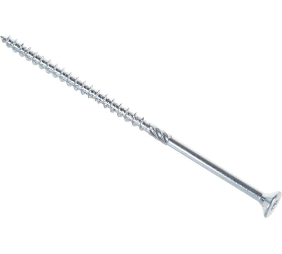 Шуруп Rusconnect CS 06120 с/нарез. д/дерева, потай, 6х120, 100 шт. Белый цинк 310612_ 1