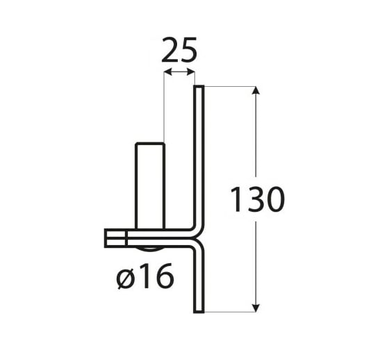 Ответная часть петли Rusconnect DMX 130x40x25x16 mm, 1 шт. 8306