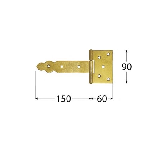Воротная декоративная петля Rusconnect DMX 150x60x90х35 mm 10 шт 8121 1