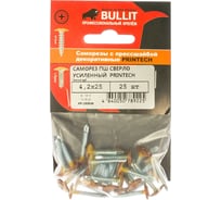 Саморез ПШ BULLIT сверло PRINTECH 4,2х25 Темный дуб 25 шт. 14-0019880