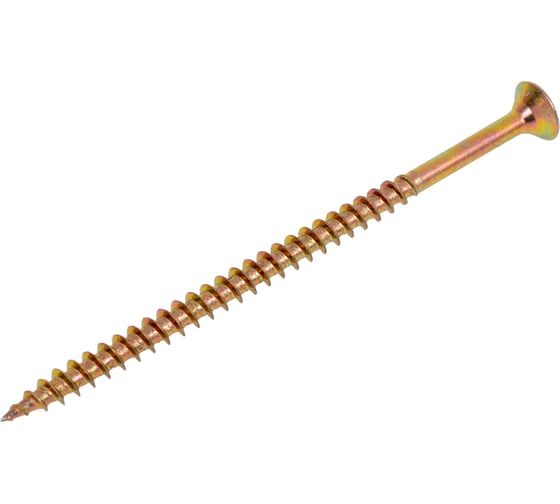 Потайной универсальный шуруп Метизный двор 4,5x80, желтый, 7 шт. 4690441018687 1