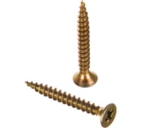 Потайной универсальный шуруп Метизный двор 5,0x40, желтый, 12 шт. 4607173900937