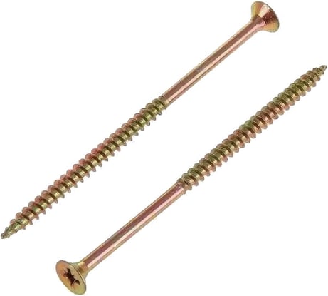 Потайной универсальный шуруп Метизный двор 6,0x200, желтый, 2 шт. 4690441018786