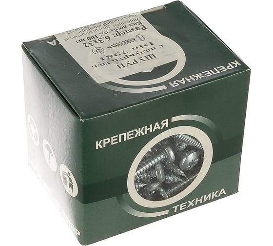 Шуруп с полукруглой головкой Метизный двор 6,3x 32 оцинкованный DIN 7981, 100 шт. 4690441025753