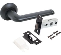 Ручка АЛЛЮР комплект ручка и защелка АРТ ПОЛО BL+L45-8 BL (15150/S45) матовый черный 14669
