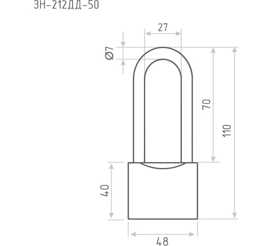 Навесной замок НОРА-М ЗН-212дд-50 мм 3кл. 12975