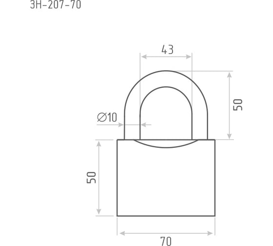 Навесной замок НОРА-М ЗН-207-70 мм 3кл. 6691
