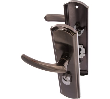 Дверная ручка на планке НОРА-М 200-68 мм левая, мат. хром/черн. никель 5550