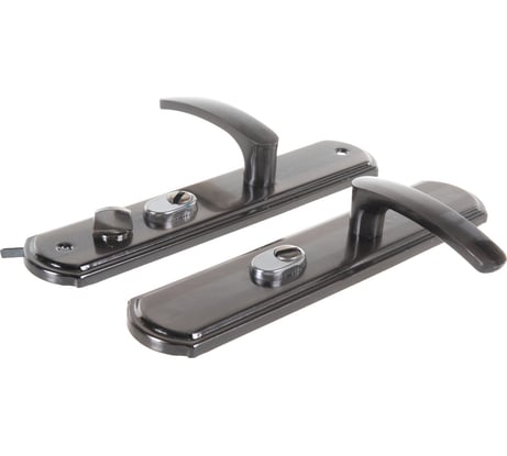 Дверная ручка на планке НОРА-М 200-68 мм правая, мат. хром/черн. никель 9131