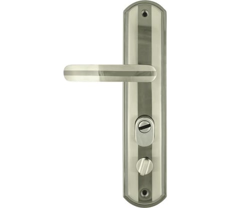 Дверная ручка на планке НОРА-М 200-68 мм ЕСО левая, мат. хром/черн. никель 16675