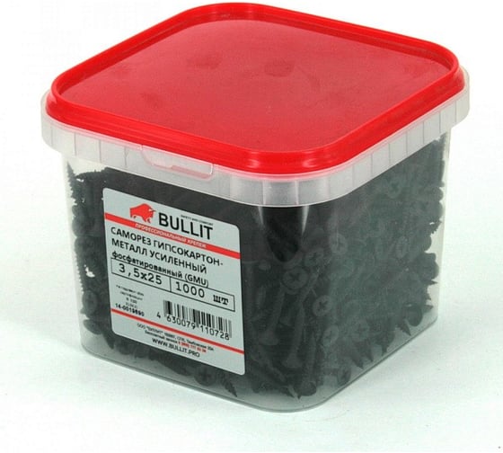Саморез ГМ Bullit усиленные 3,5х25, 1000 шт. 14-0019690