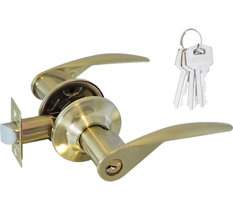 Межкомнатная защелка НОРА-М NEW мат. зол. ТТ12-01 ключ/фикс. 15810