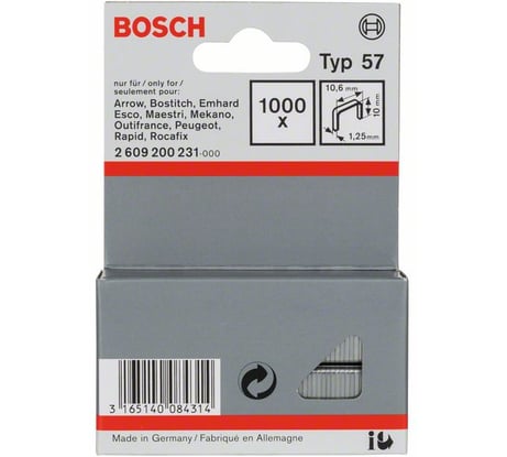Скоба для степлера (тип 57; 1000 шт.) Bosch 2609200231