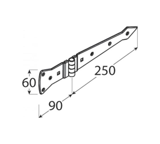 Декоративная петля Rusconnect ZABP 250 250х2,5 мм 10 шт 7913