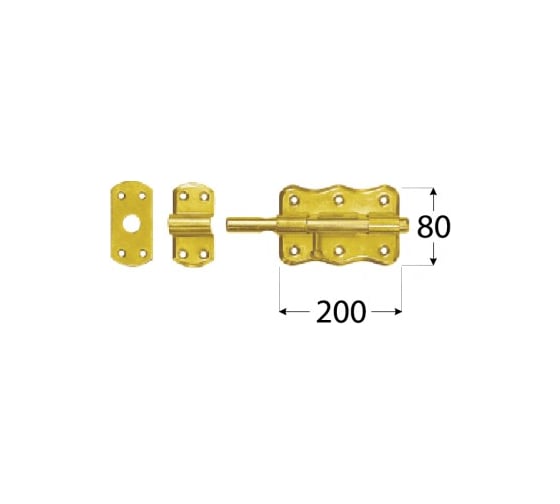 Задвижка с круглым ригелем Rusconnect DMX 200х80 10 шт 8567