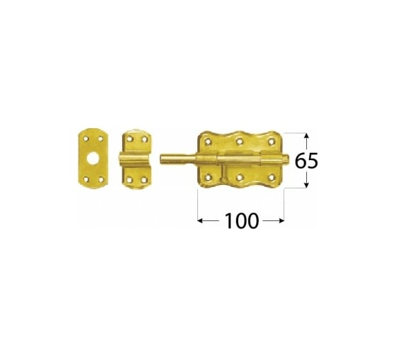 Задвижка с круглым ригелем Rusconnect DMX 100х65 10 шт 8563