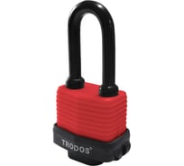 Навесной замок Trodos вс-sp-50l, всепогодный, сталь, красный, блистер 210255