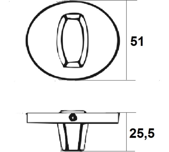 Поворотная ручка Trodos 708bk, круг 03, хром 204583