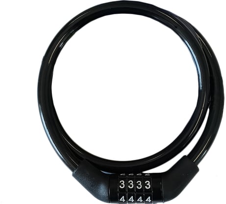 Тросовый замок Trodos 2201 велосипедный, 8x650, кодовый, черный 210077