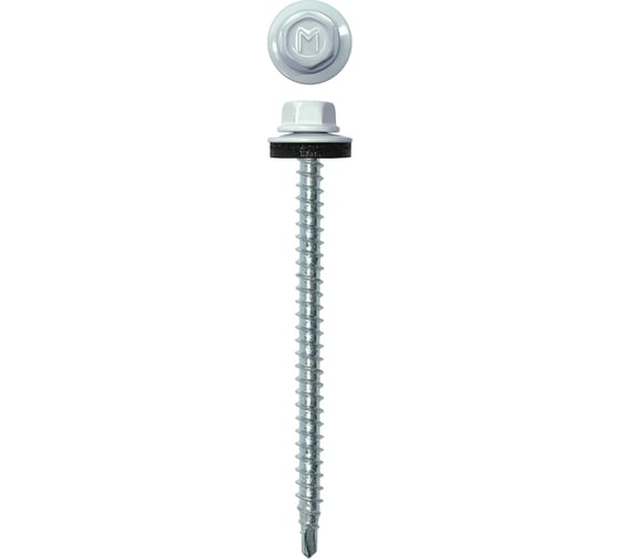 Кровельный саморез Daxmer 4,8х70 RAL 9003 сверло №1, 100 шт 00000304180