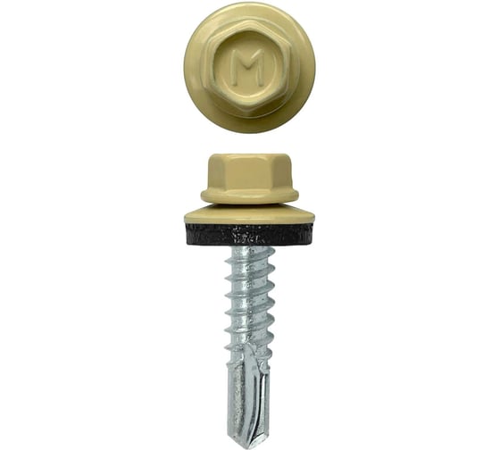 Кровельный саморез Daxmer 5,5х25 RAL 1014 сверло №3, 250 шт 00000305401