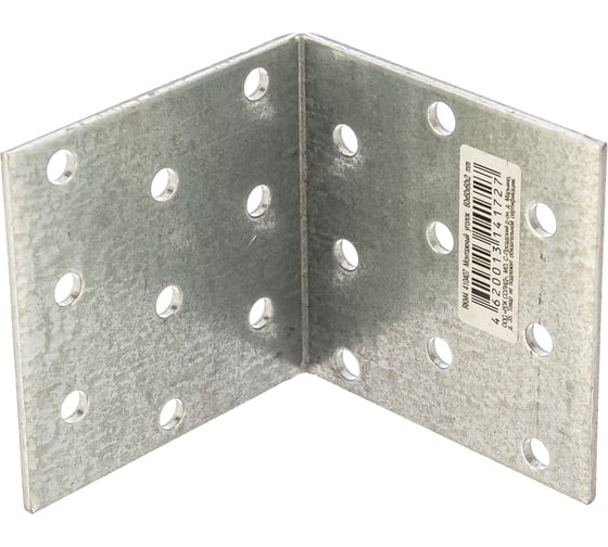 Монтажный уголок Rock RKM4, 60х60х60х2 мм 20 шт. 410407 1