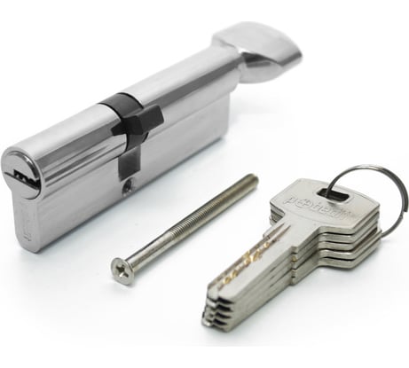 Цилиндровый механизм Pobedit ключ-защелка, цвет серебро, В40x50 мм 8126391