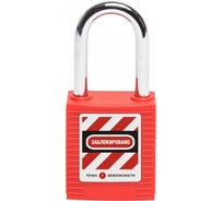 Блокировочный замок Точка Безопасности со стальной дужкой, дисковый цилиндр, высота - 38 мм, нейлоновый, красный gwr001DS38RED