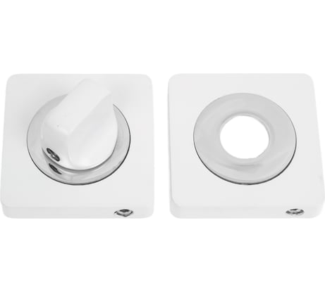 Квадратная завертка к ручкам Ренц матовый супер белый/хром блестящий INBK 02 MSW-CP