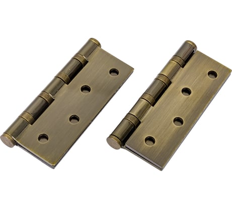 Стальная петля PUERTO 100х75х2.5, 4 кольца, плоский колпачок, бронза античная, 2 шт. IN100-4S FH AB