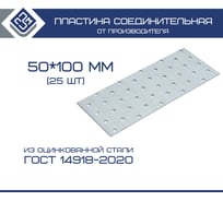 Соединительная пластина ООО "ПЗМ" PS 50x100x1.7 мм, 25 шт. 13870034