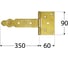 Воротная декоративная петля Rusconnect ZBO350 350x60x90x35 мм, 1 шт. 8123 2