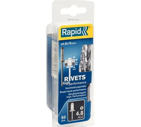 Заклепка из алюминия (50 шт; 4.8x16 мм) RAPID 5000390