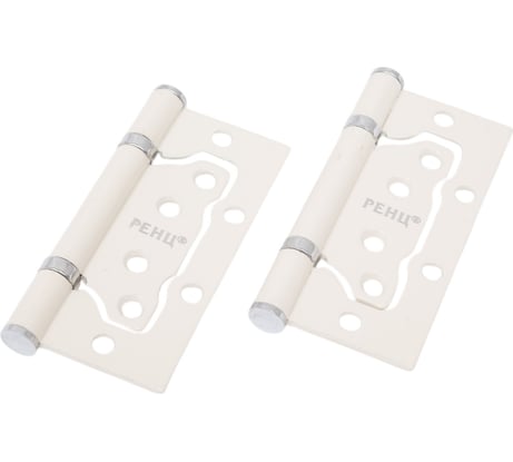 Стальная петля Ренц без врезки, 2 подшипника, плоский колпачок, белый/хром блестящий, 2 шт. IN100-2BBFH W/CPбезВР (2шт)