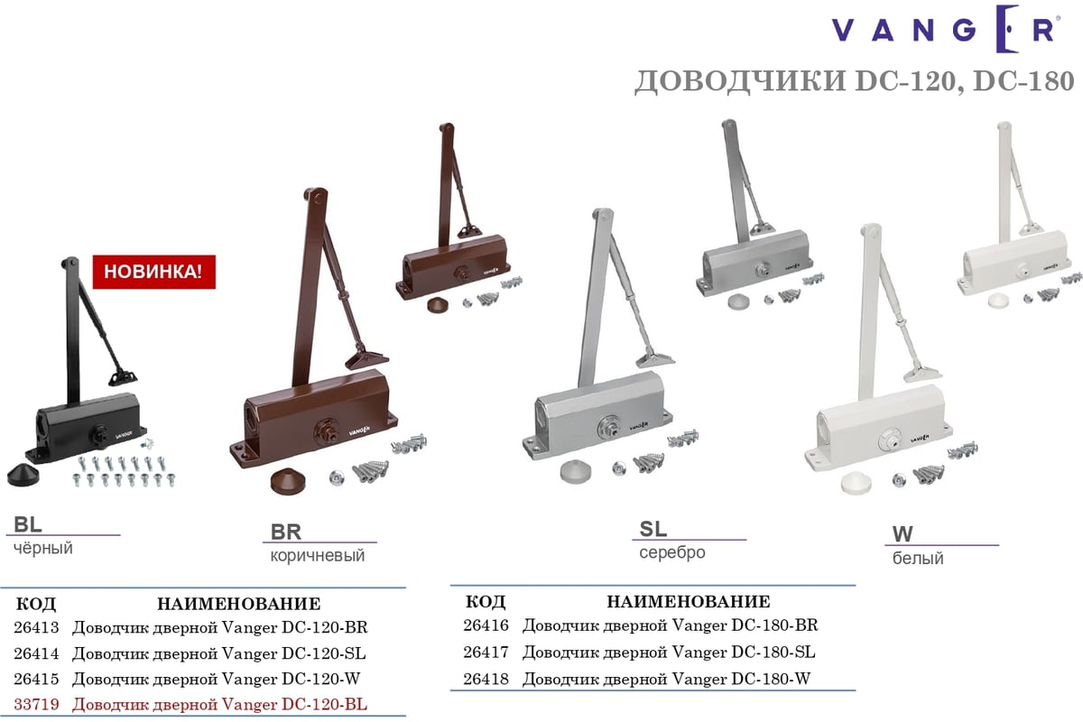  доводчик Vanger DC-120-SL 26414 - выгодная цена, отзывы .